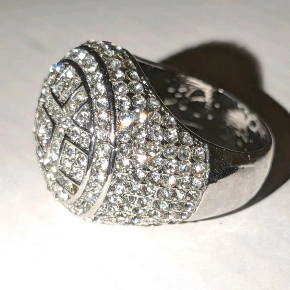 3Ct Round Lab-Created Diamond 14K White Gold Plated Pave Men's Pinky Ring Sz 9
